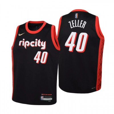 Portland Trail Blazers #40 Cody Zeller Youth Nike Black 202122 Swingman Jersey - City Edition